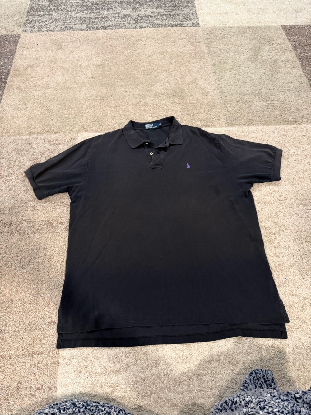 Polo by Ralph Lauren Black Polo with Purple Pony Embroidery